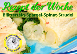 Außergewöhnliches Spargelrezept: Garlipp-Spargel einmal umschlossen von Blätterteig und Spinat. Ein ganz neues und ungewöhnliches, jedoch sehr schmackhaftes Rezept für gesunden weißen Spargel.