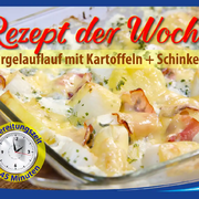 Rezept der Woche: Spargel-Auflauf mit Kartoffeln und Schinken; Garlipp-Spargel einfach einmal schnell gebacken