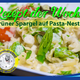 Rezept der Woche: Grüner Spargel auf Pasta-Nest; Garlipp-Spargel mit viel weiterem frischen Gemüse auf Pasta angerichtet