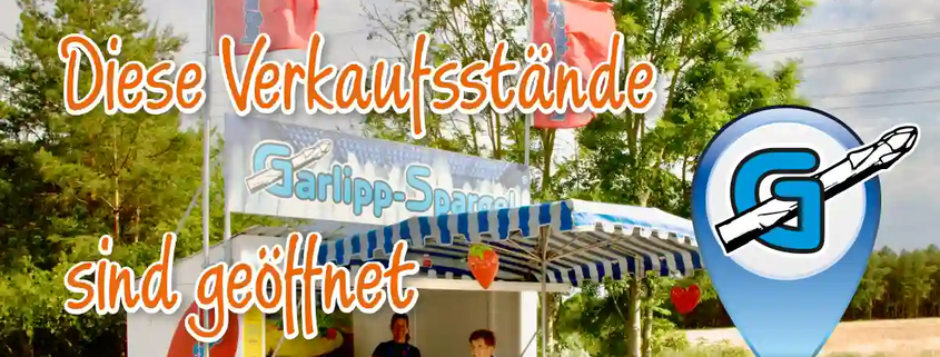 Garlipp-Spargel hat an diesen Spargelverkaufsständen nun geöffnet (2026). Bitte beachten: Seit 7.4.2026 sind alle Spargelverkaufsstände geöffnet.