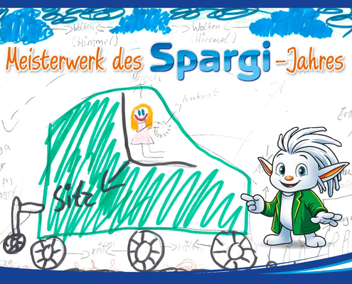 Buntes, selbst gemaltes Kinderbild zum Thema Spargel für die SPARGI-Zeitung von Garlipp-Spargel veröffentlicht
