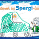 Buntes, selbst gemaltes Kinderbild zum Thema Spargel für die SPARGI-Zeitung von Garlipp-Spargel veröffentlicht