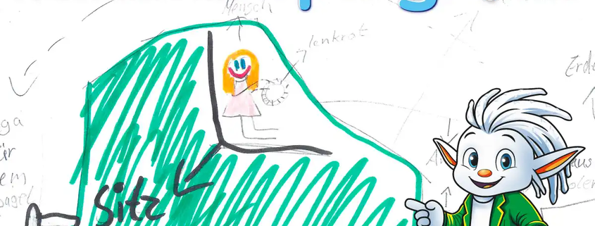 Buntes, selbst gemaltes Kinderbild zum Thema Spargel für die SPARGI-Zeitung von Garlipp-Spargel veröffentlicht